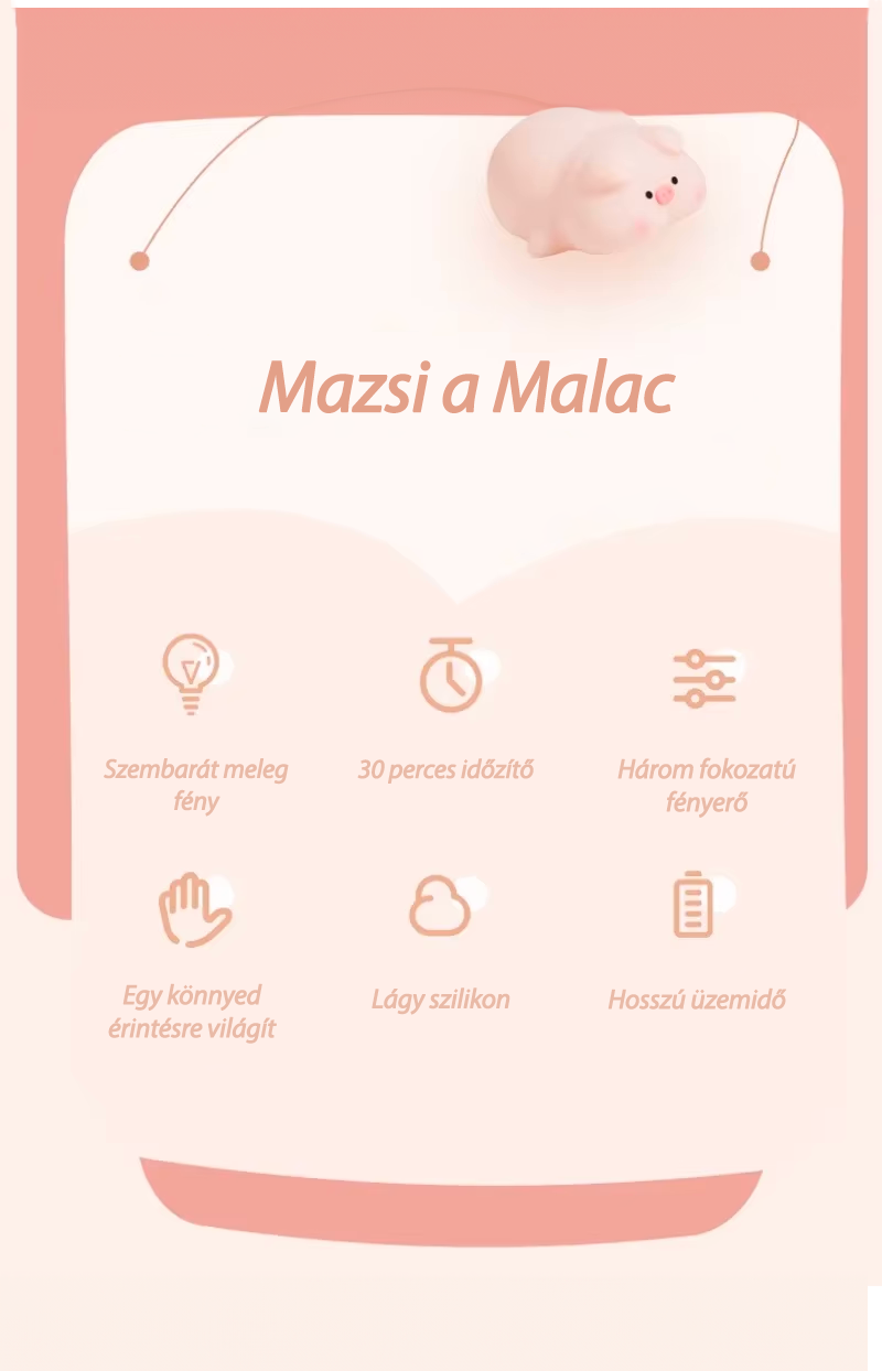 Mazsi a Malac - Éjjeli LED Lámpa🐷
